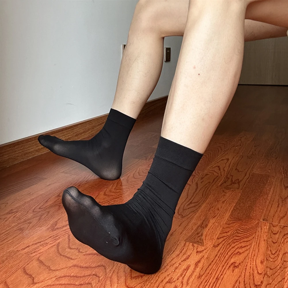 Czarne nylonowe skarpety męskie typu slipper, rozmiar 29-31 cm, męskie skarpety oddychające, krótkie skarpety, modne skarpety tubowe.