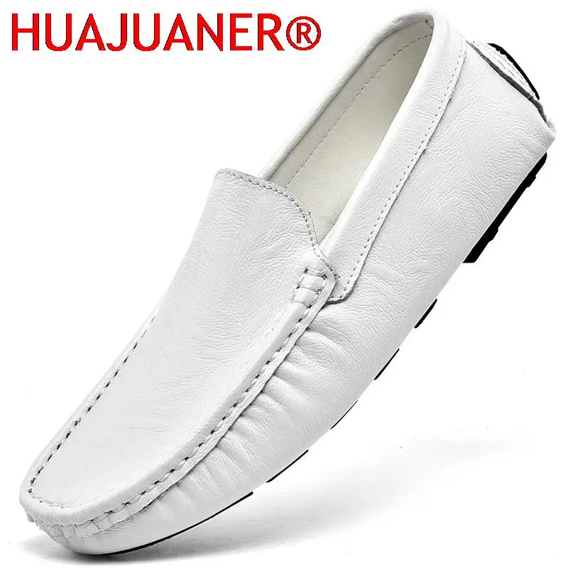 

Men Loafer Shoes split Leather Slip-On White Sneakers Male Casual Brand Spring Men Loafers Driving Shoes Mocassin Zapatos Hombre