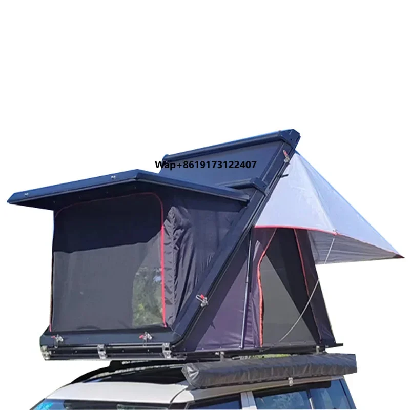 

Customized Hard Shell Roof Top Tent Waterproof Acrylic Crystal/Carbon Fiber Solar/Insulated Rooftop Triangle Car Tent Oxford