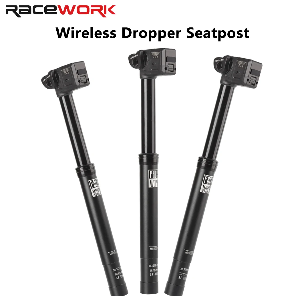 RACEWRK Wireless Smart Dropper Seatpost IP67 Travel 125/150/175mm Dustproof Waterproof Bicycle Tube Rapid Response Bike Post