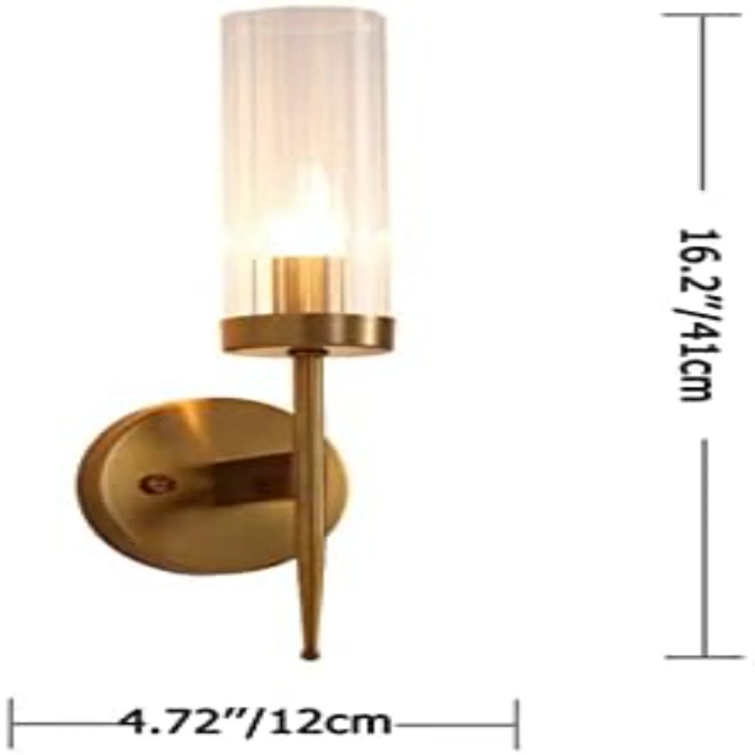 

Gold Brass Base Crystal Sconces Lamp with Clear Glass, E14 Socket (1 Light)