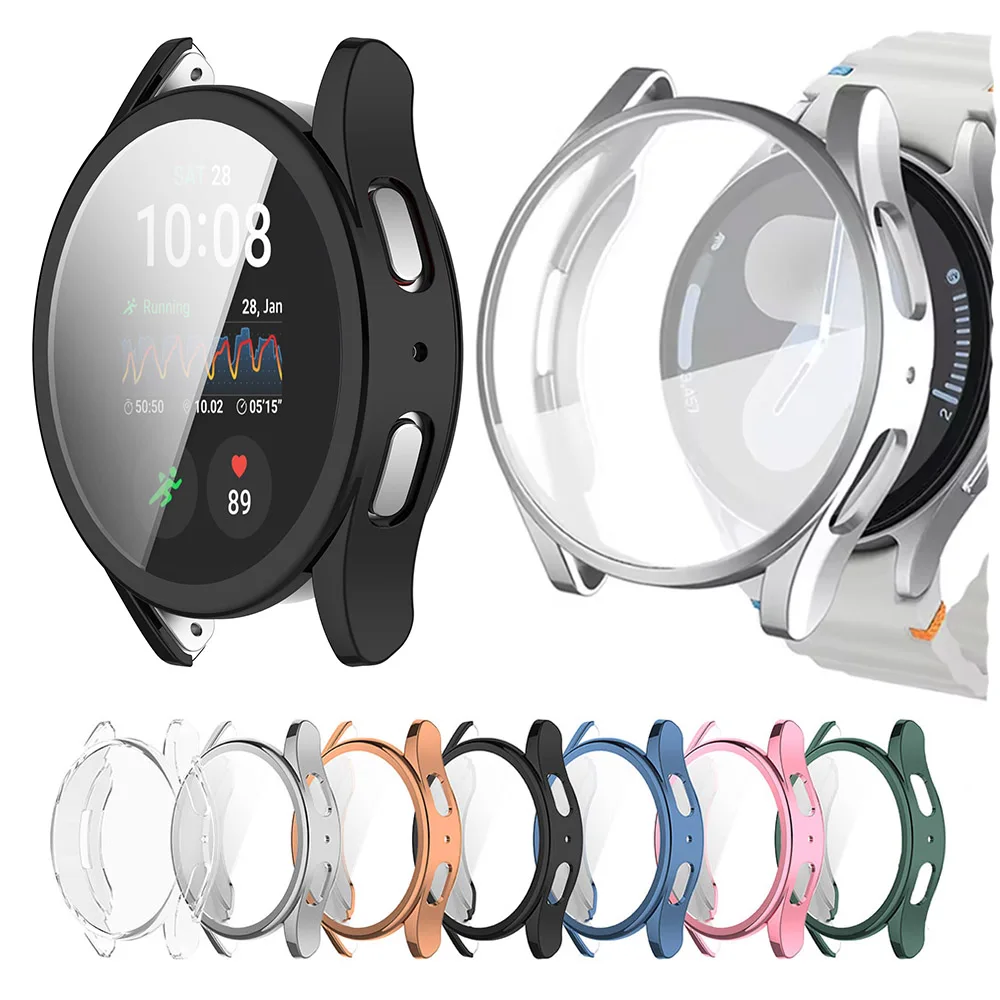 واقي شاشة كامل لساعة سامسونج جالاكسي 7 40 ملم 44 ملم غطاء حماية ناعم من مادة البولي يوريثان الحراري