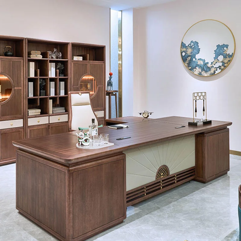 

Asthetic Designer Executive Desk Storage Brown Large Luxury Wood Office Desks Drawers Modern Mesa De Escritorio Office Furniture
