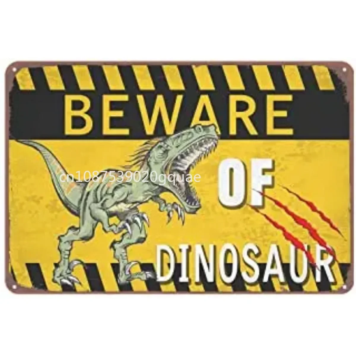 Danger - Dinosaur Area Jurassic Keep Out Park Rex Vintage Metal Tin Sign Retro Tin Plate Sign Wall Art Decor 20*30cm