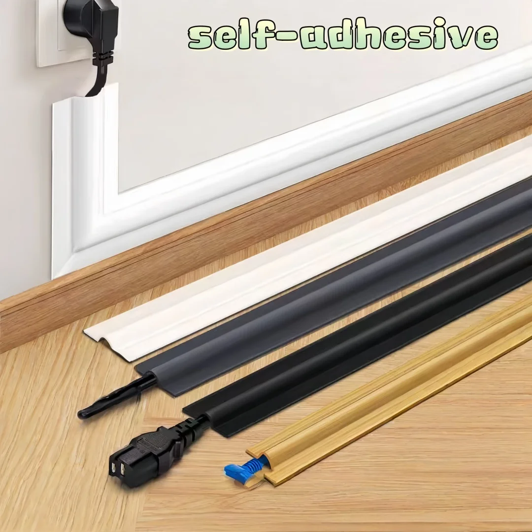 1PC 1/3meters Cable Cover Protector PVC Self-Adhesive Wire Protection Strip Wear Resistant Prevent Trip Wall And Floor Wire