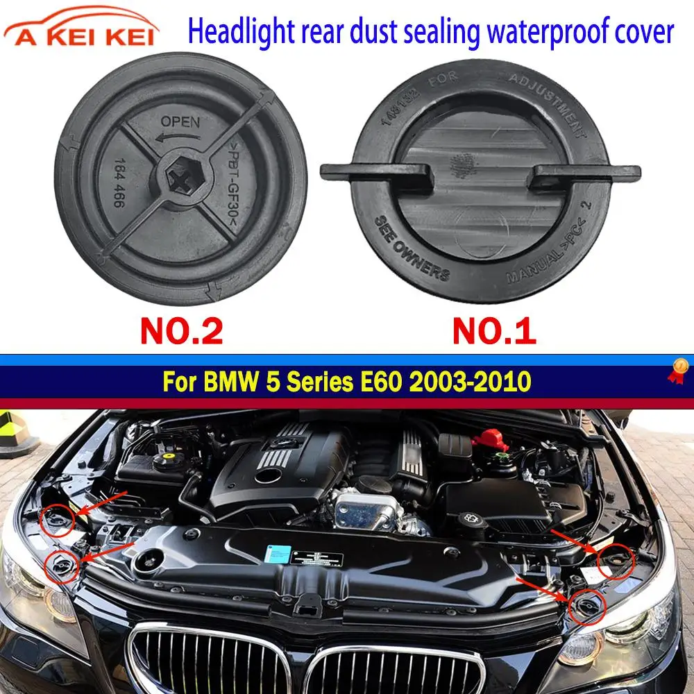

1pcs For BMW 5 Series E60 520 523 525 530 2003-2010 Headlight Rear Dust Sealing Waterproof Cover Headlamp Seal Round Cap