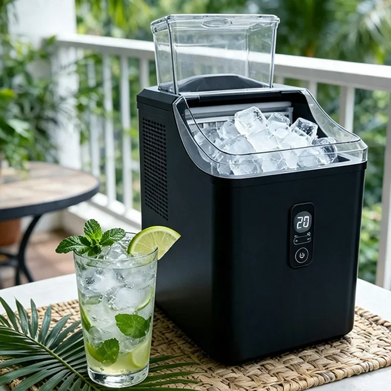 10KG/24H Ice Maker, 220V Compact Household Cube Ice Maker, Perfect for Beverages, A Must-Have for Bars