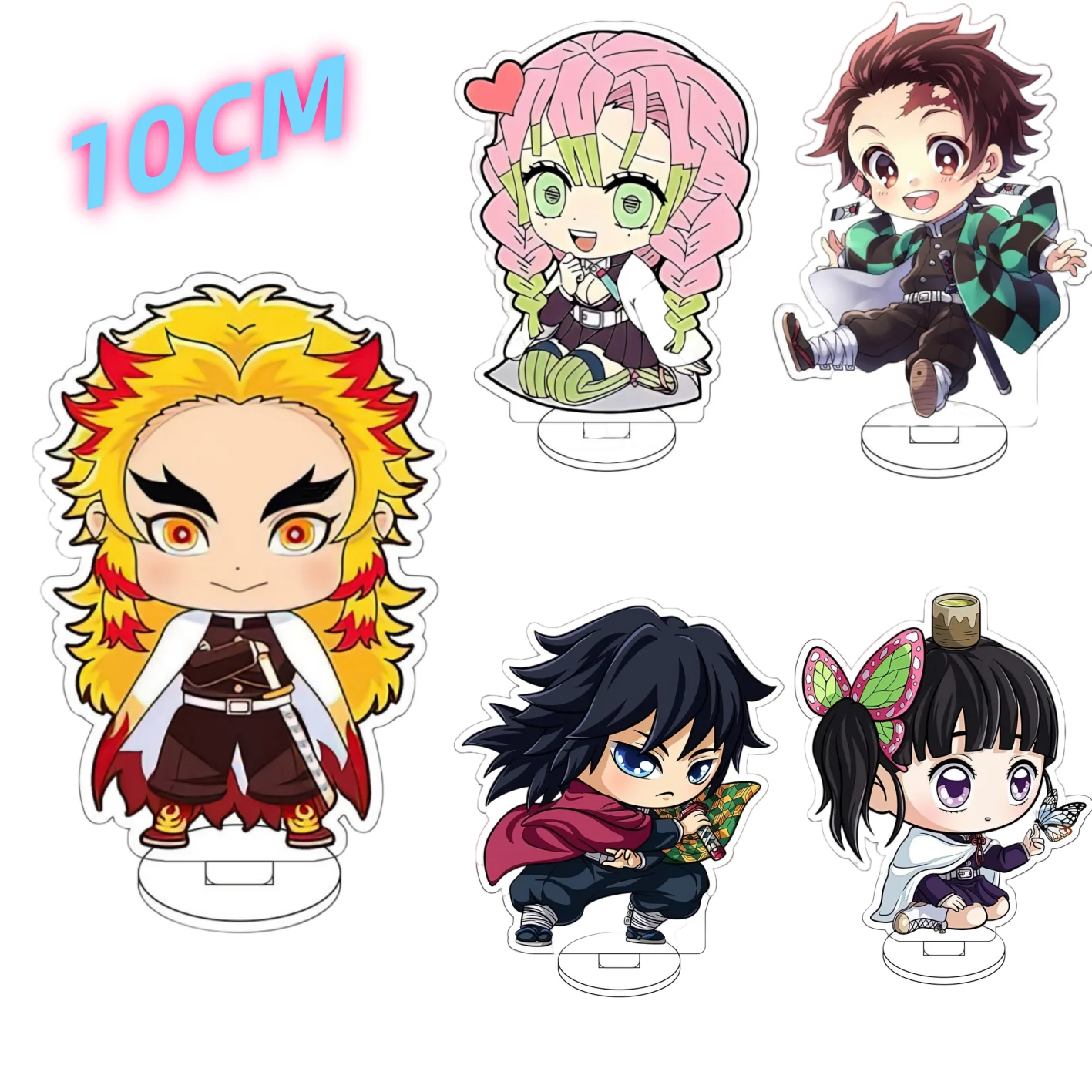 

Cute Anime Demon Slayer Kimetsu No Yaiba Figure Stand Model Hashibira Inosuke Cute Desk Decor Gifts 10CM