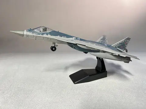 Aircraft Model Toy 1/72 Scale Russian SU57 Sukhoi SU-57 Fighter Jet Airplane Metal Military Finished ABS Diecast Simulation Gif