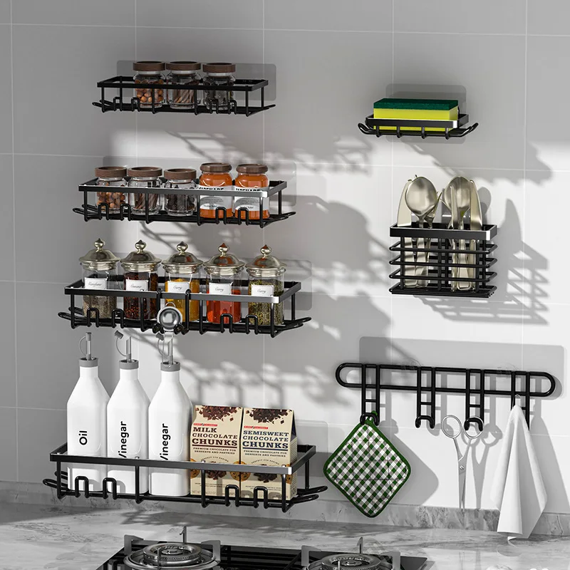 New wrought iron non-punching toilet bathroom washbasin shower products rack multi-functional storage rack
