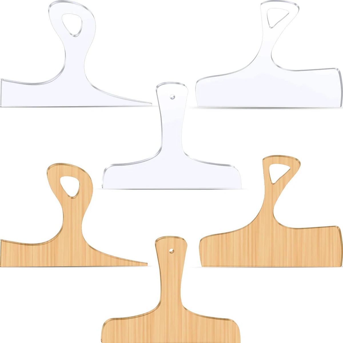 3PCS Woodworking Essentials Acrylic Router Templates for Charcuterie Board Handles Cutting and Shaping Tool Clear Template Guide