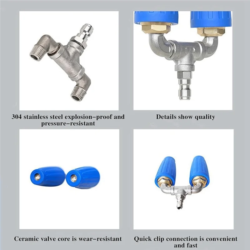 VELIF-Twin/Triple Turbo Nozzle,Triple/Dual Turbo Nozzle Pressure Washer,Washer Dual Turbo Nozzle,360° Rotating Turbo Nozzle