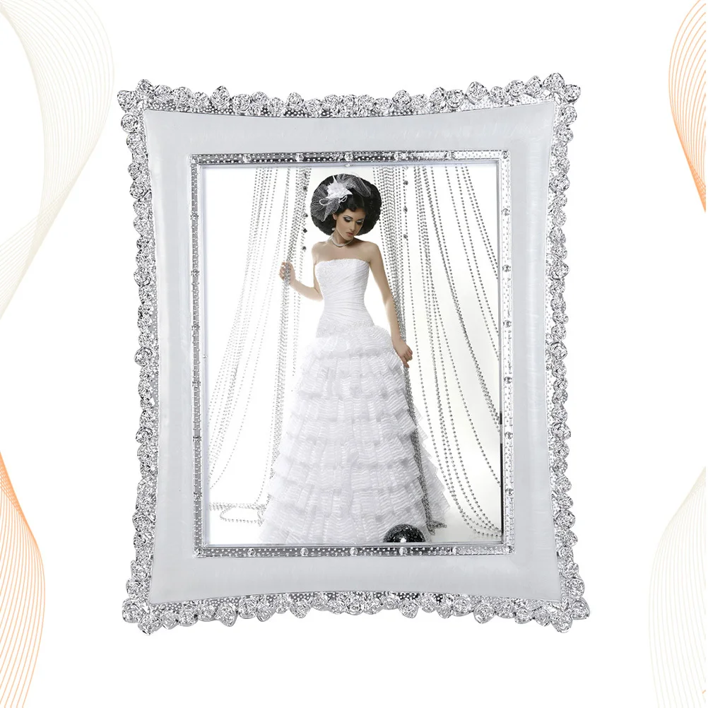 

Silver Plated Rose Photo Frame Creative Unique Picture Holder for Bedroom Living Room Desktop Decoration 8 Inch