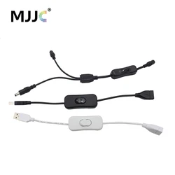 Inline 304 Switch On Off Male Female Connectors DC 5.5*2.1mm Black White USB Plug 5V Swithes Extended Cable for LED Strip Light