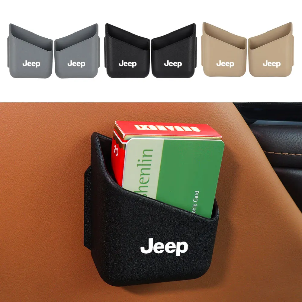 

2pcs Car Seat Organizer Tools Storage Box Trash Card Glasses Phone Holder For JEEP GrandCherokee Trail Wrangler Renegade Compass