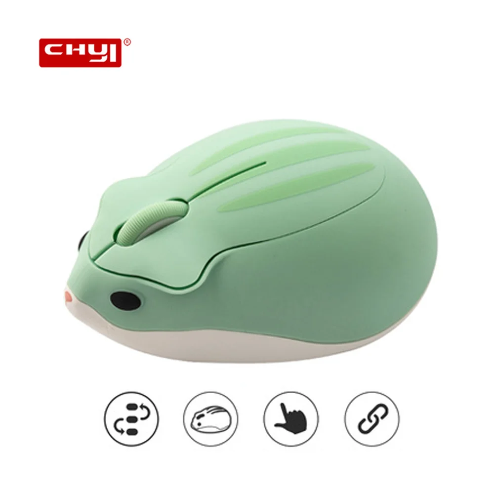 3D Cartoon Hamster Mouse 1600 DPI 2.4G USB Wireless Mause Cute Portable Mute Bluetooth Mice for Computer Laptop Kids Girls Gift