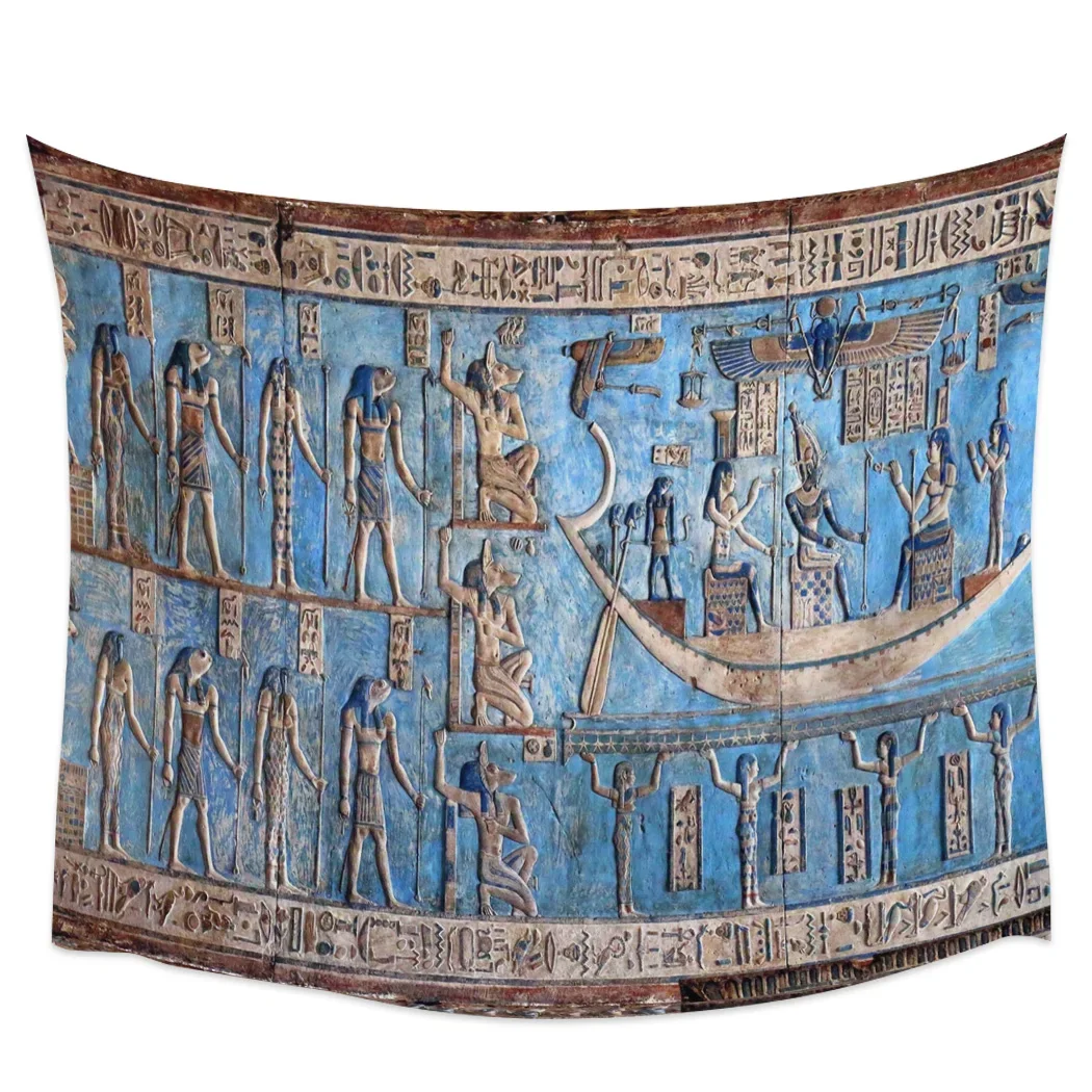 Hieroglyphic Carvings Ancient Egyptian Tapestry Background Wall Covering Home Decoration Blanket Bedroom Wall Hanging Tapestries