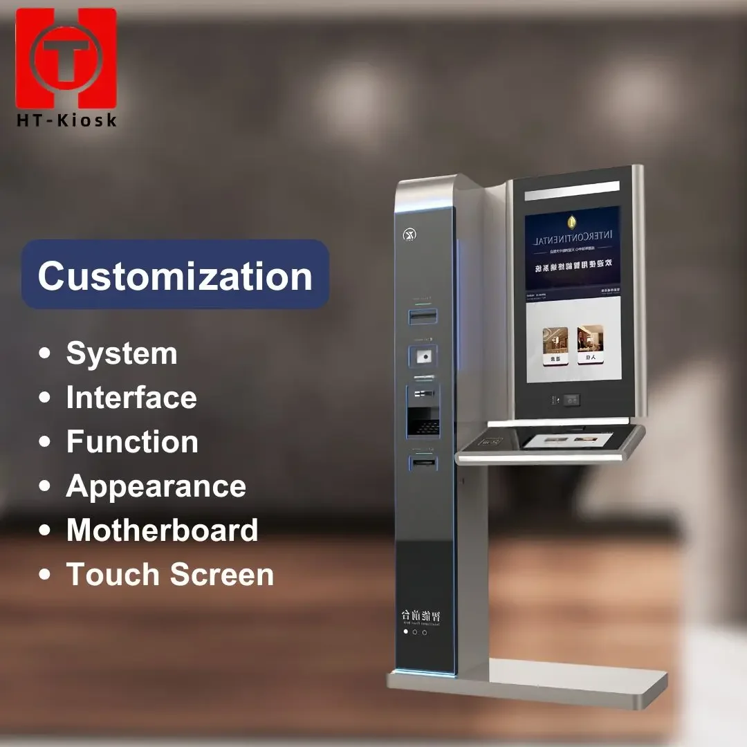 32-Inch Capacitive Touch Screen Hotel Check-In Kiosk Self-Service Payment Terminal Financial Equipment