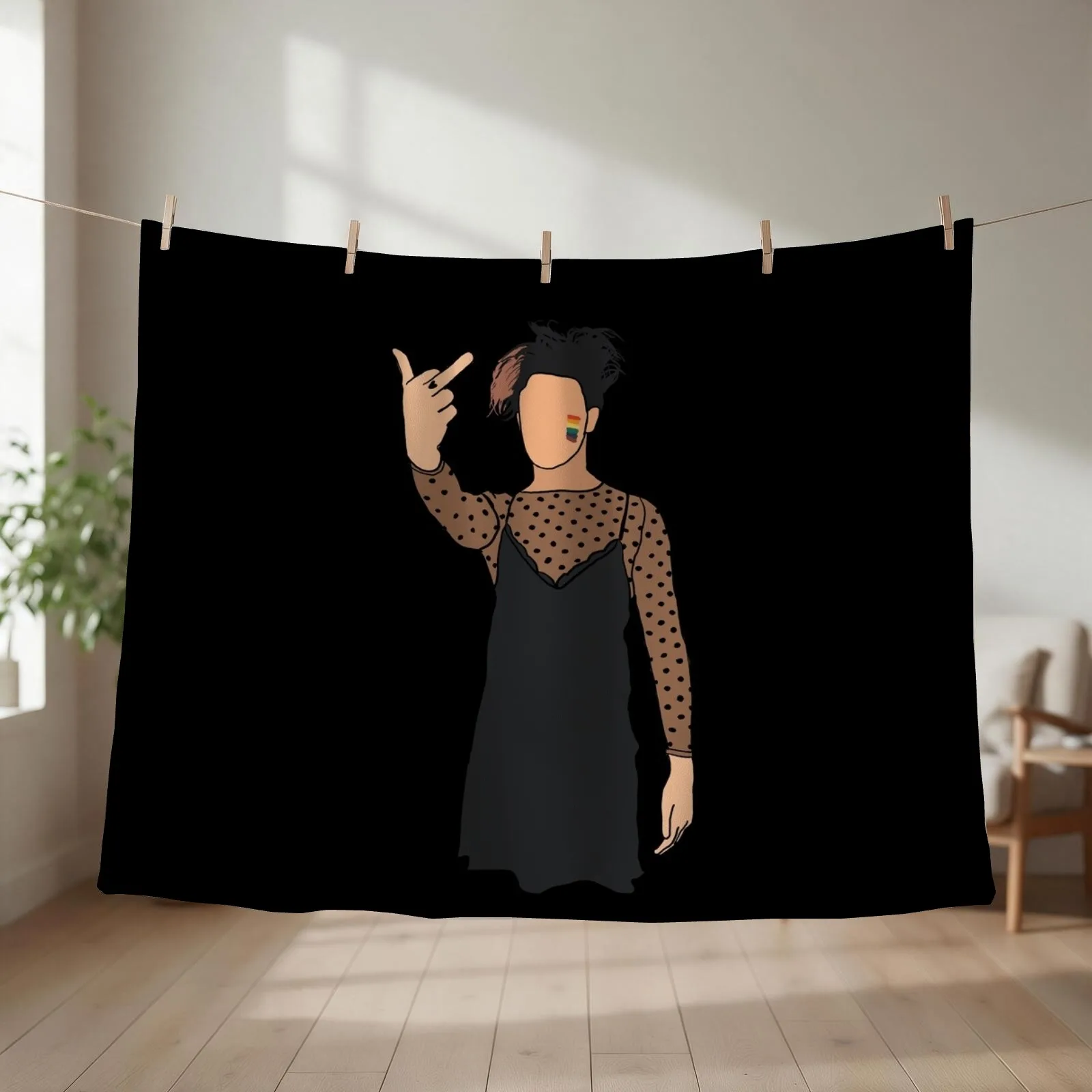 Yungblud in a dress Throw Blanket Summer Bed for winter Cute Plaid Blankets