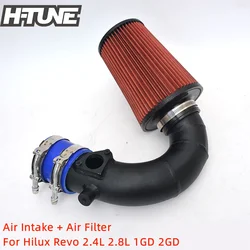 High Flow Aluminum Air Intake System With Filter For Hilux Revo Fortuner 2.4L 2.8L 1GD 2GD Diesel 2015-ON