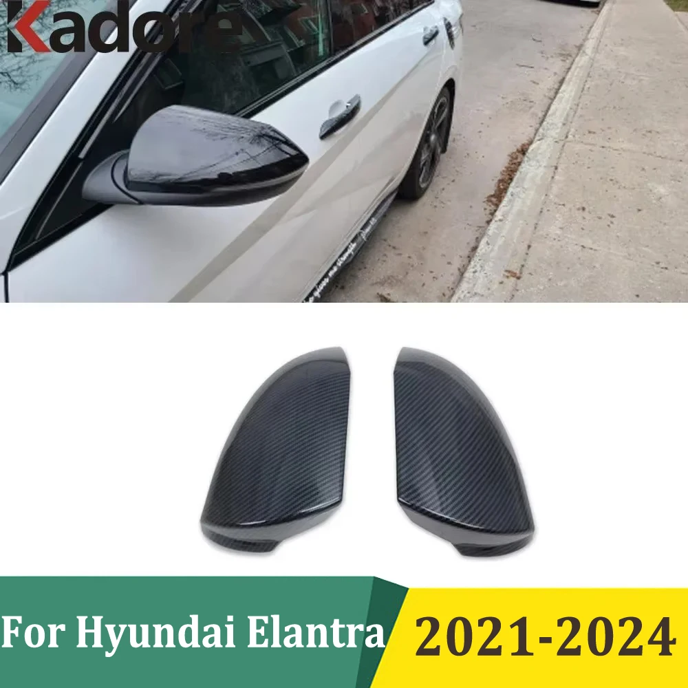 

For Hyundai Elantra 2021 2022 2023 2024 Side Door Rearview Rear View Mirror Cover Trim Car Exterior Styling Accessories