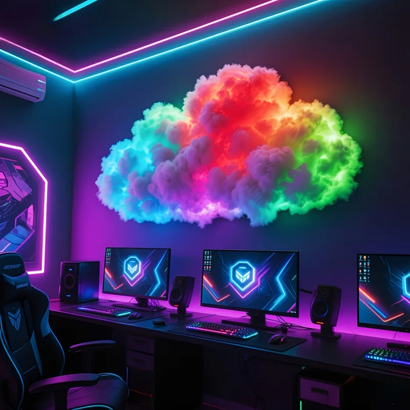Cloud LED Light for Bedroom-DIY Aesthetic Mood Light3D Ceiling Lamp Color Changing Light,Cool Stuff for Playroom,Kids Room Decor