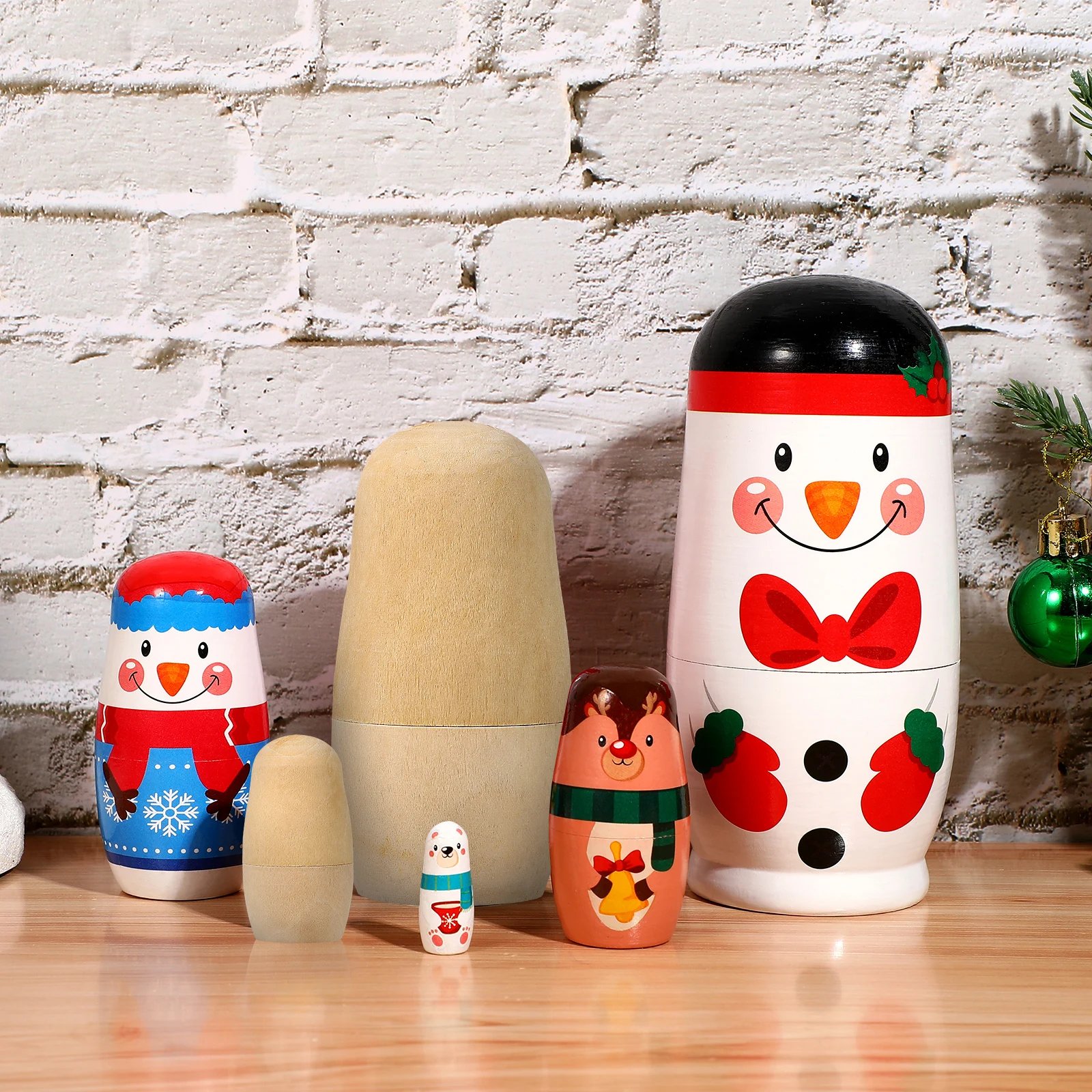 10 set 10 Sets 5 Lagen Houten Nestelen DIY Schilderen Speelgoed Kids Craft Home Decor Russische Matroesjka Houten Vormen