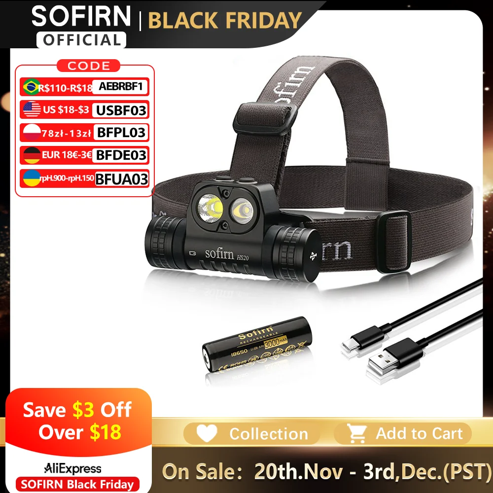 Sofirn HS20 2700 лм USB C Перезаряжаемый