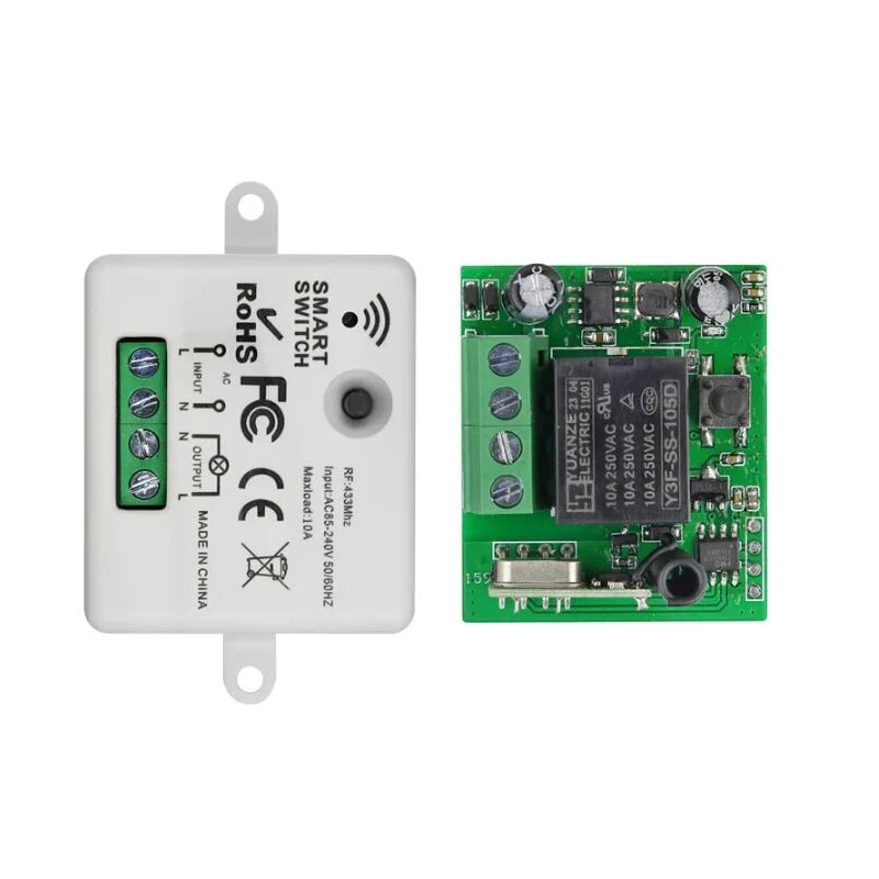 433Mhz Wireless Remote Control Switch 10A AC 110V 220V Mini RF Relay Receiver Transmitter for Pumps Light Lamp LED Fan