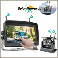 Solar Energy 7'' Vehicle Monitor for Truck Trailer RVs Bus Camper Support DVR Recording Reverse Camera Wireless Dual Antenna