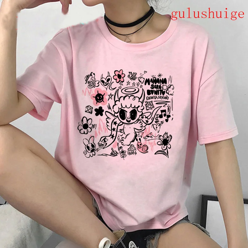 Vintage Mode Manana Sera Bonito Bichota Karol G T-Shirt Frauen Kurzarm Frau Grafik T-Shirts o Hals T-Shirt trend ige Kleidung