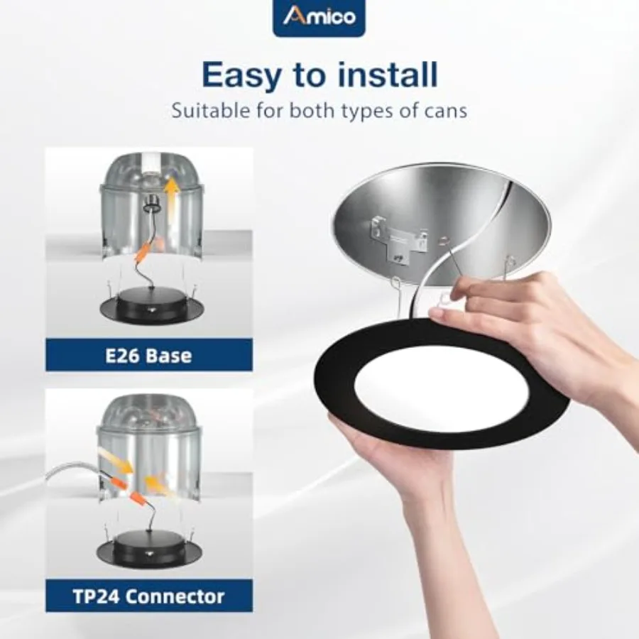 Recessed Lighting 5/, 12 Pack 5CCT Flat LED Can Lights, 2700K/3000K/000K/5000K/000K Selectable, 12W Eqv 110W, 1050LM Brightness