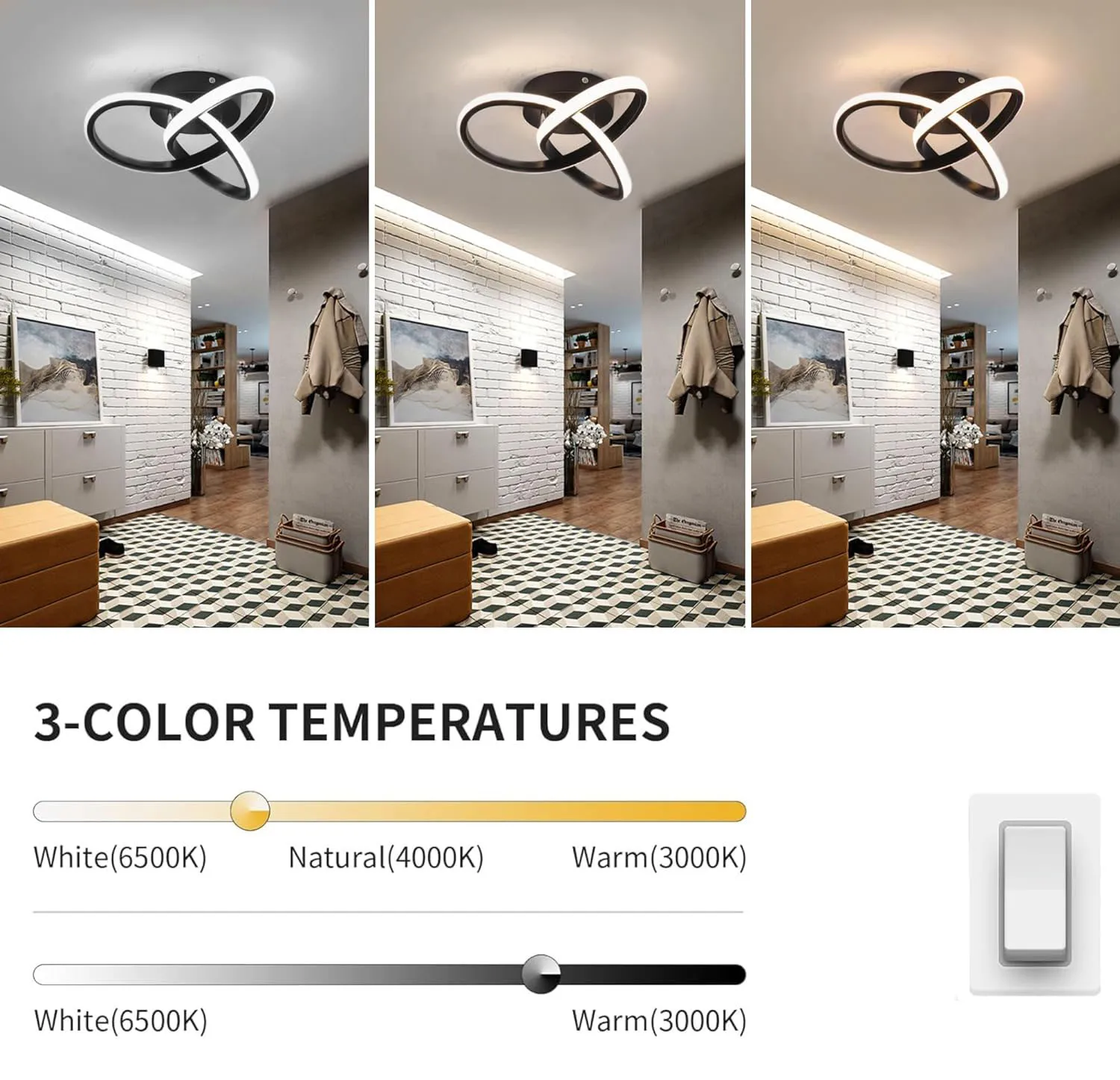 Imagem -03 - Moderna Luz de Teto Led Interior Lustre Corredor Varanda Corredor Escritório Luminárias Lustre Cores ac 220v