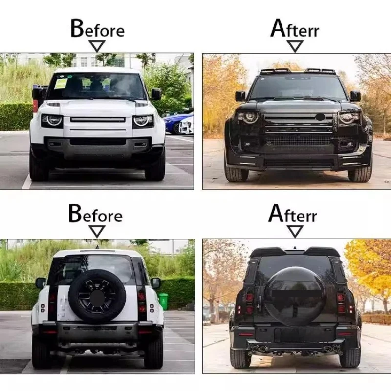 

New Style Upgrade Body Kit Front Rear Bumper Grille Wheel Eyebrow Assembly Fits Defender 90 110 2020-2023