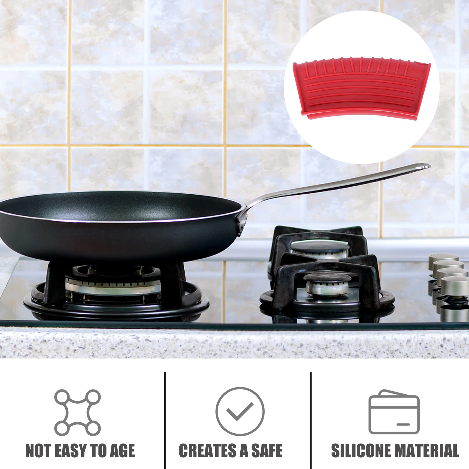 

4Pcs Silicone Pot Handle Sleeve Heat Insulation Cover Anti-Scald Pan Handle Protector Kitchen Tools Cookware Sleeve