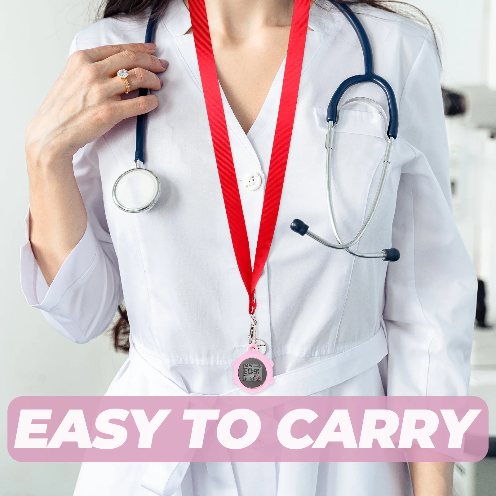 

Glow For Nurses Women Men With Neck Strap Key Buckle Portable Lightweight Round Simple Design Easy Read Durable