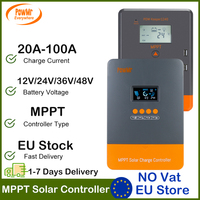 PowMr MPPT 100A 80A 60A 40A 30A 20A Solar Charger Controller 12V 24V 36V 48V LCD Display Battery Charge Solar PV Panel EU Stock