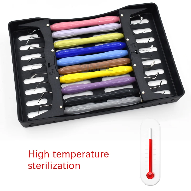 10pcs Dental Composite Filling Scalers with Restorative Dental Instruments and Silicon Handles