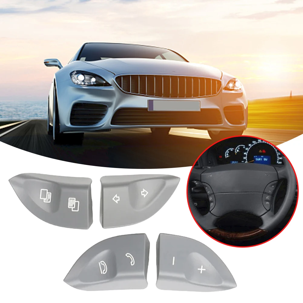 1 Pair Steering Wheel Control Button Switch Cover Multi-function Switch Buttons for S CL Class W220 W215 S500 S600