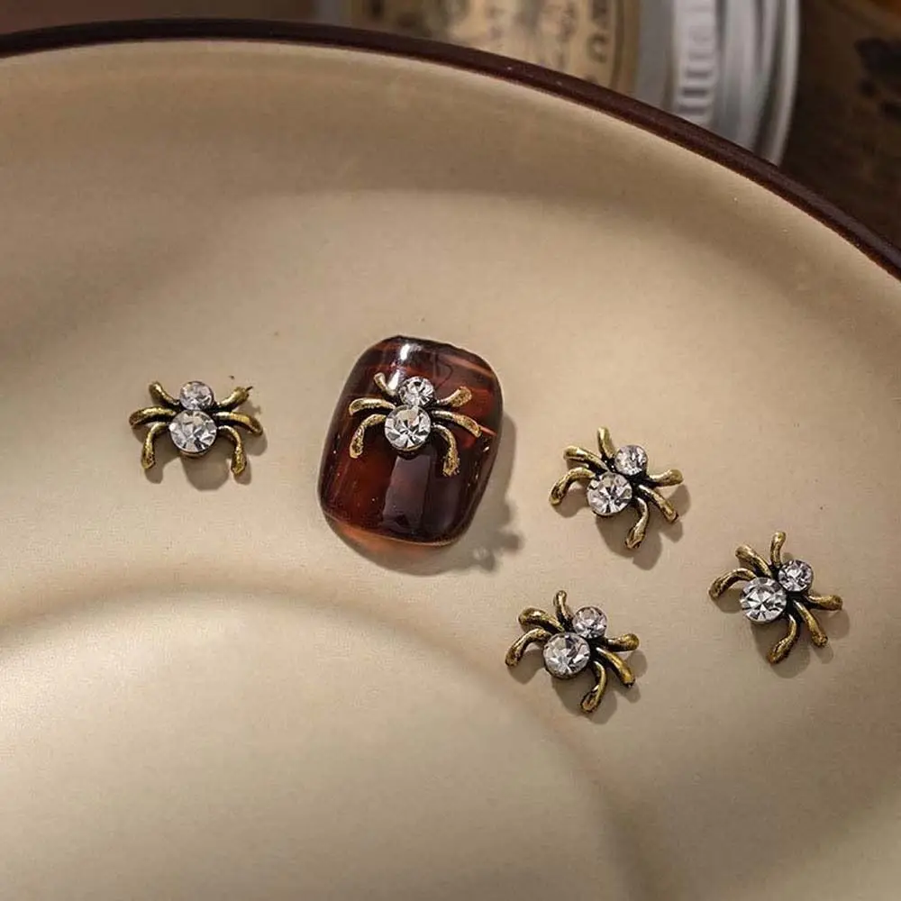 

5Pcs/set Nail Supplies Halloween Spider Nail Decorations Manicure Material Halloween Metal Nail Accessories