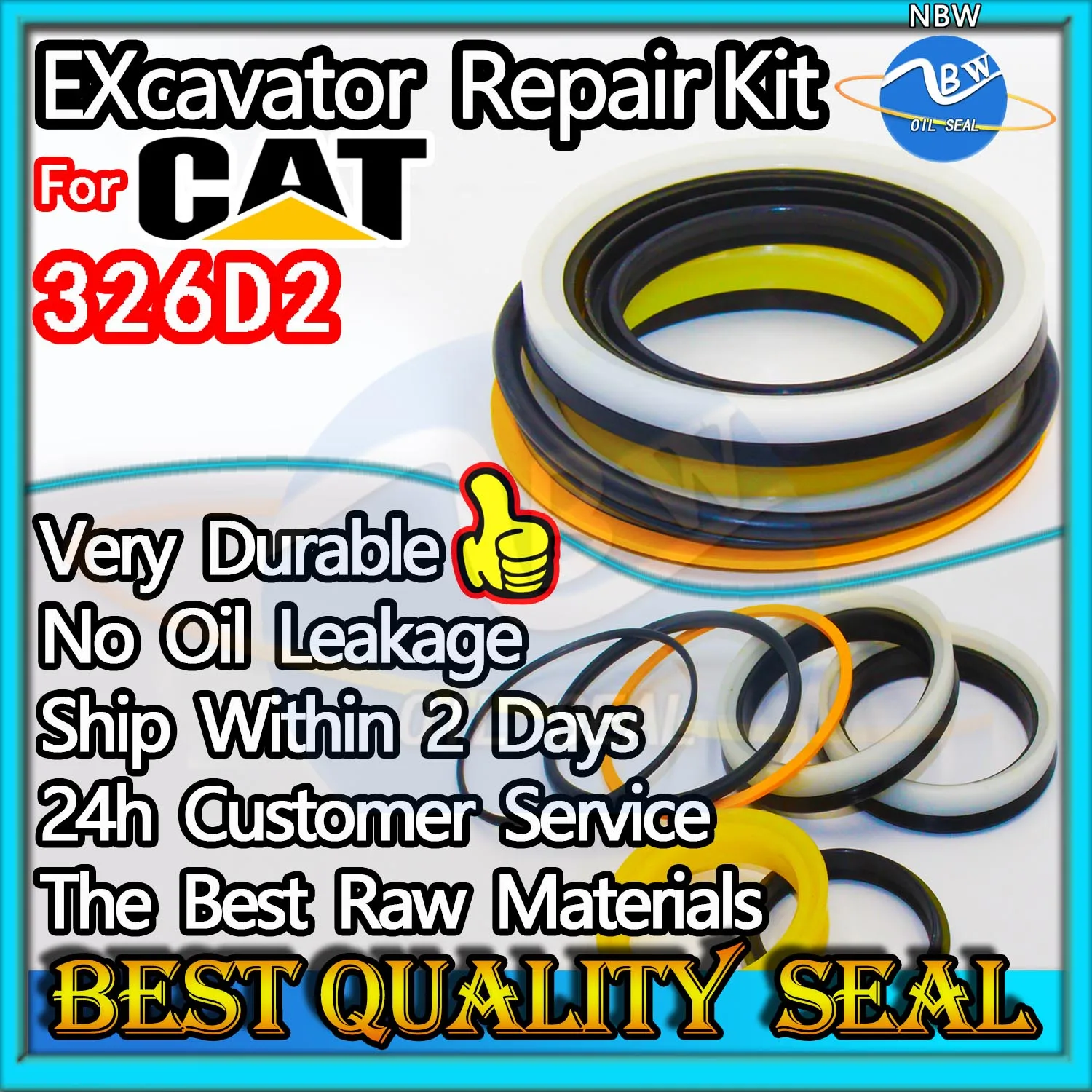 

For Caterpillar 326D2 Repair Kit Excavator Oil Seal Parts MOTOR Piston Rod Shaft Replacement Dust Bushing FKM Control Blade BOOM