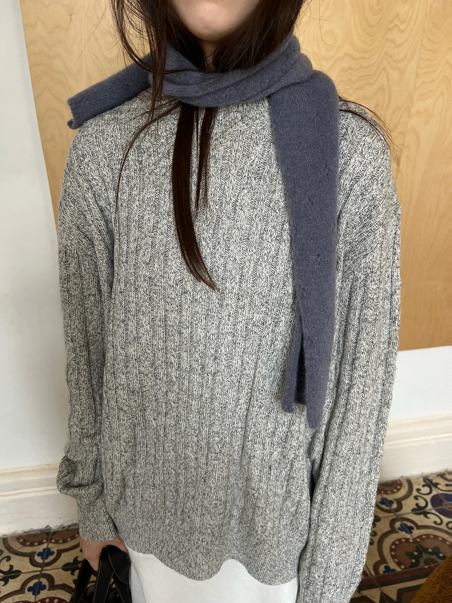 

Женский свободный вязаный свитер POXFFEE: новинка осенне-зимнего сезона, из шерстяной пряжи с косами, с длинными рукавами, круглым вырезом, теплый, модный топ