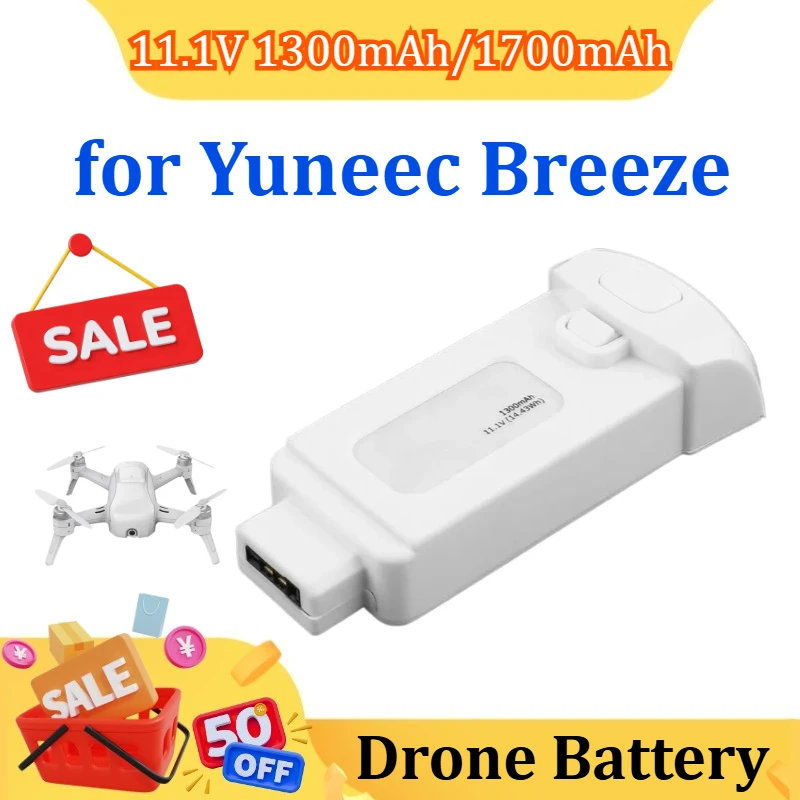 

New Upgraded 11.1V 1300mAh/1700mAh 14.43Wh LiPo Battery Rechargable Battery for Yuneec Breeze RC FPV Drone