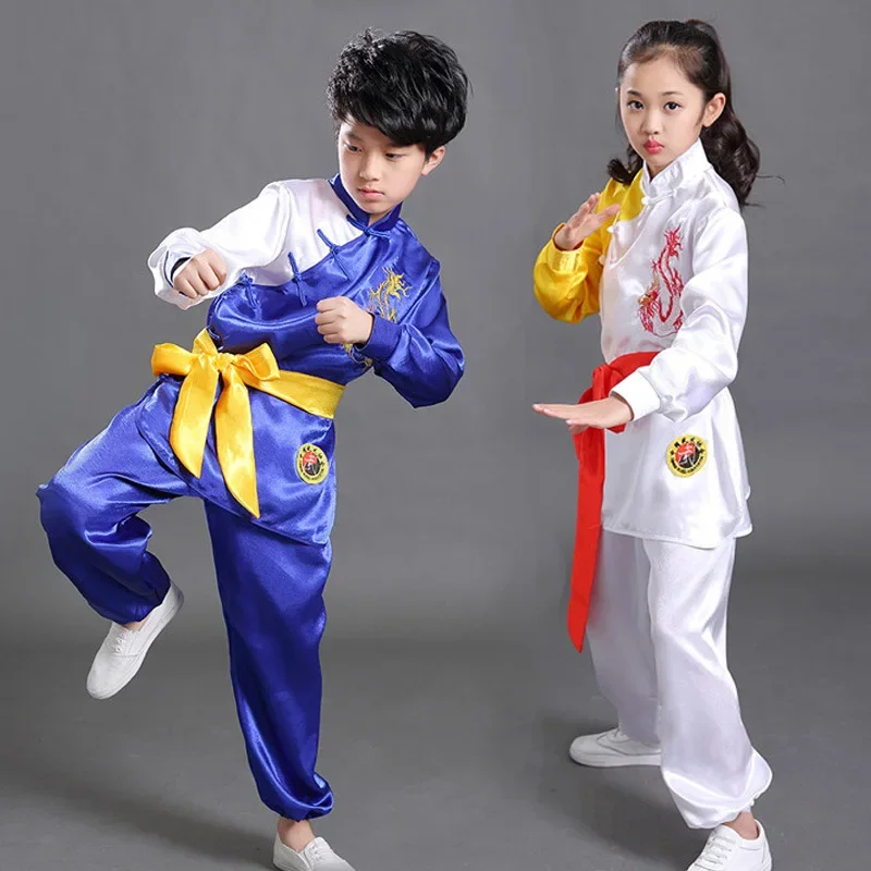 Children Adult Girl Taekwondo Dobok Wushu Costume Kimono Judo Clothes Chinese Kung Fu Pak Tai Chi Clothes Martial Art Uniform