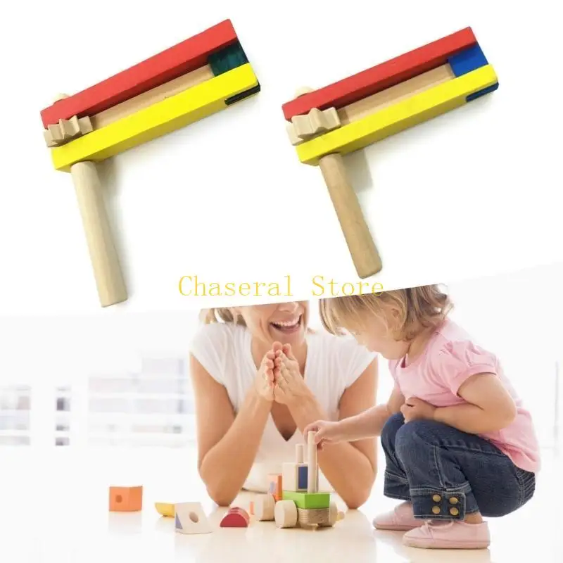 E7ce 2 mảnh đồ chơi Matraca cho trẻ KTV, bữa tiệc sinh nhật, nhạc cụ phòng âm nhạc khuyến khích sự phát triển nghe và chạm