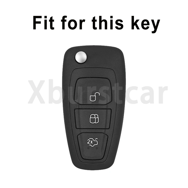 3 Button Car Shell Holder for Ford Ranger C-Max S-Max Focus Galaxy Mondeo Transit Tourneo Custom Soft TPU Leather Key Case Cover