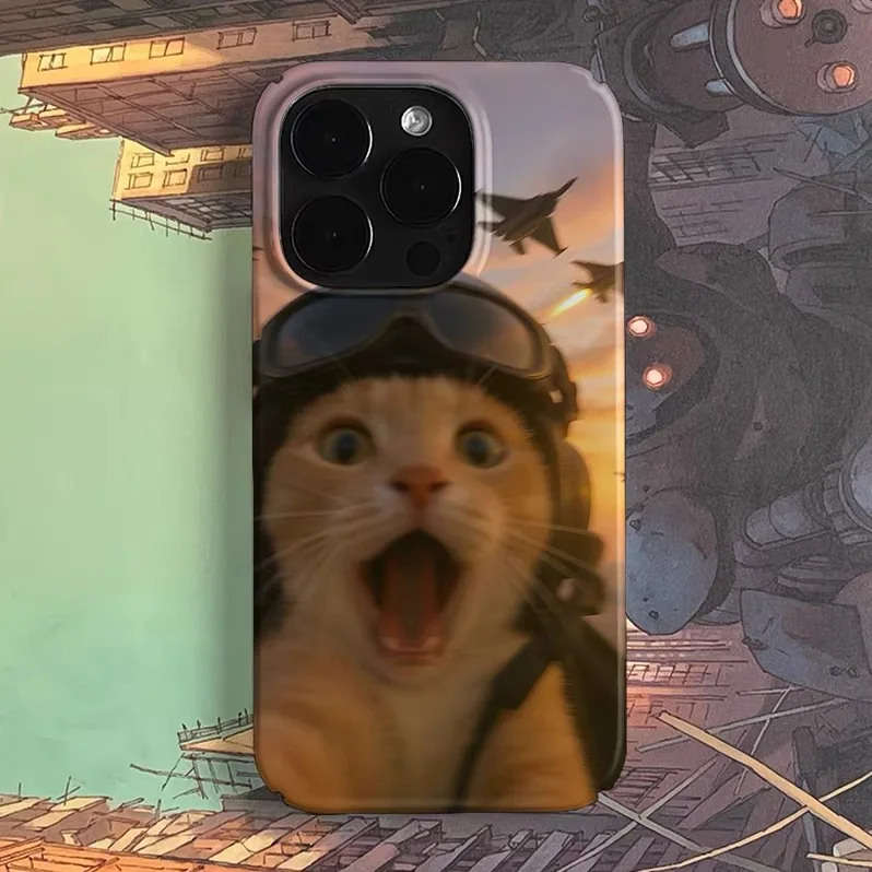 

Ins Scared Kitten Art Yellow Case for IPHONE 17 16ProMax 15 14 13 12 11 PRO Plus Acrylic TPU Two in One Magnetic Phone Cases