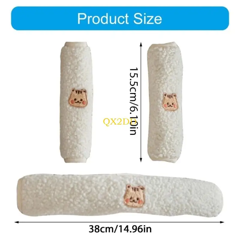 QX2D Baby Strollers Armrest Protective Cover Set with Shoudler Belt Protections Sleeve Multifunctional Infants Burp Cloth