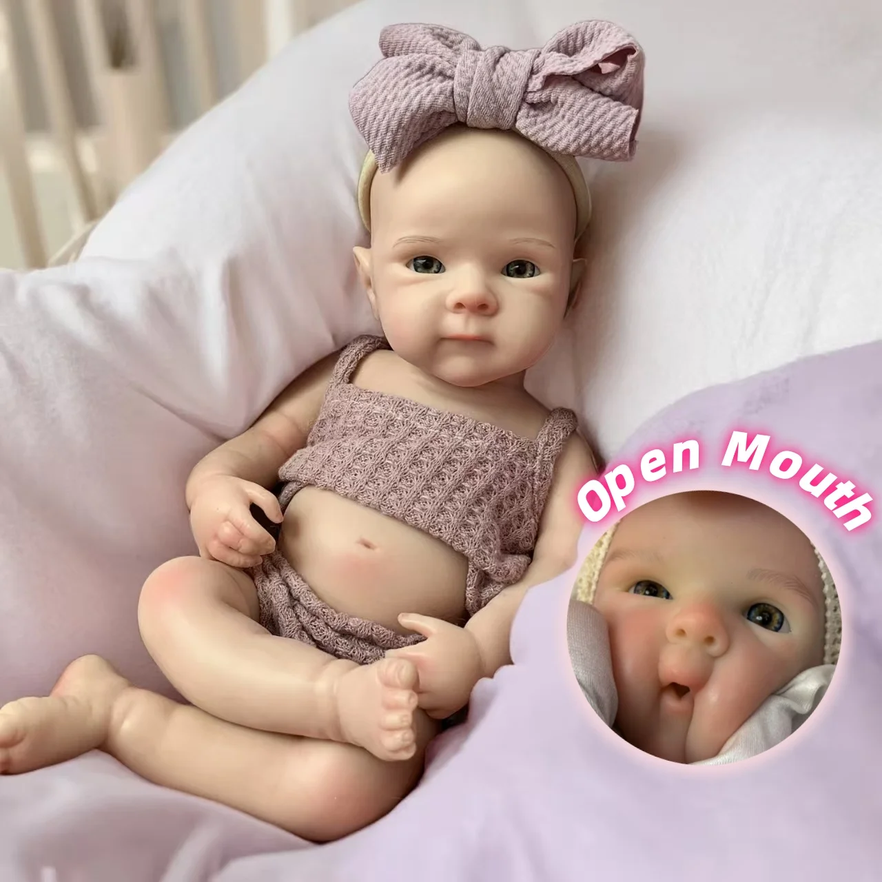 

13Inch Waterproof Bettie Bebe Reborn Silicone Girl Doll With 2 Sets Outfits Handmade Paint Skin Soft Touch Newborn Silicone Doll