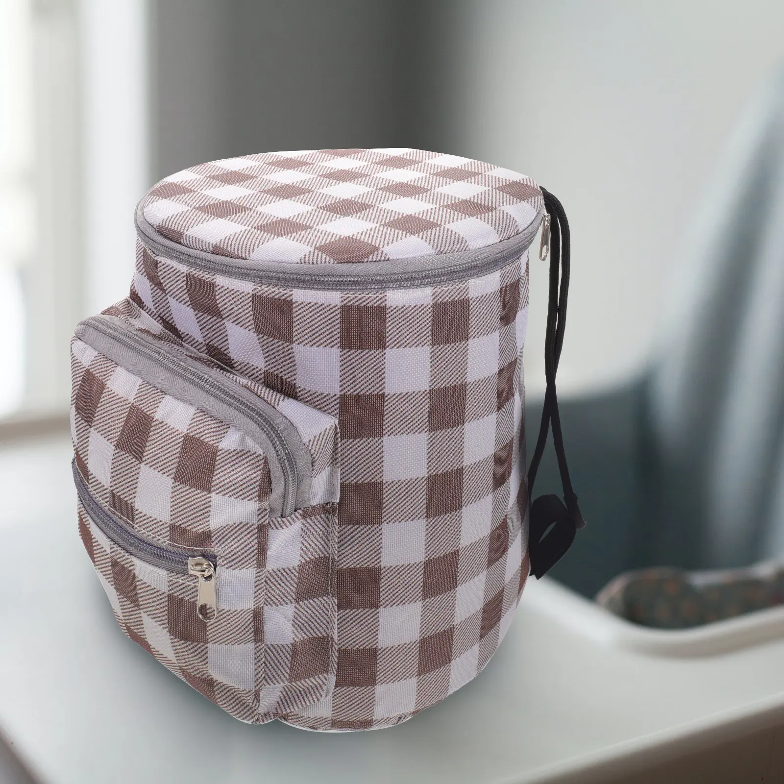 

Diaper Bag for New Mom Baby Essentials Organizer with Fashion Print Strong Binding Rope Smooth Zipper Portable Travel Storage